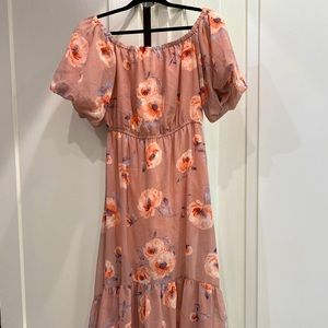 Blush pink floral dress